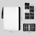 4 Pocket Card Binder, Premium Zip Trading Card Binder, 400 Double Sided Pocket PU Card Collection Binder, Collector Card Album, Card Folder for MTG, TCG, Sports Cards, Game Cards (White)