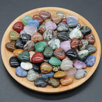 LE SKY 20 Pcs Natural Decorative Stones No Hole Heart Shape Healing Crystal Agate Chakra Beads for Home Jewelry Ornament