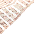 Efavormart 72" Blush Rose Gold Sparkly Sequin Geometric Tulle Square Table Overlay