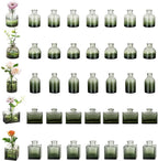 Glasseam Bud Flower Vases in Bulk: 40 Glass Cute Small Vases for Centerpieces Vintage Mini Wedding Birthday Party Table Centerpieces Tiny Baby Shower Dining Room Decoration Green