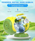 Bubble Machine, Automatic Bubbles Blower, 360° Rotation, 75° Adjustment, LED Light, with Handle - Bubble Toys for Kids, Toddlers - Gifts for Boys, Halloween, Outdoor, Birthday, Party Use