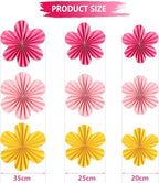 SUNBEAUTY 9 PCS Paper Flowers Decorations for Wall Paper Fans Classroom Decoration Paper Floral Backdrop Decor Paper Fans Decoration