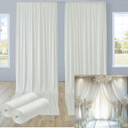 10ftx12ft Wrinkle Free Ivory Backdrop Curtain, 2 Panels 12FT Height Ivory Wedding Backdrop Drapes, Silky Polyester Back Drop Cloth for Birthday Photography Background Party Backdrop Draping