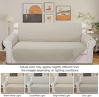 Reversible Oversized Sofa Covers Couch Cover Furniture Protector for Dogs Elastic Straps Water Resistant(XLSofa,Beige/Beige)