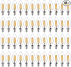FLSNT 48 Pack LED Candelabra Bulbs 60W Equivalent, B11 Dimmable LED Chandelier Light Bulbs, E12 Base, 2700K Soft White UL,CA65 Listed.