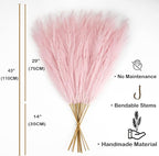 EVODIS Faux Pampas Grass 6 Stems, Artificial Pampas Grass - 43 inch Total Extra Large Pompass Grass Tall Pompous Boho Flower Arrangement and Floor Vase Filler Home Decor for Room Wedding Party