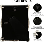 8 x 10'' Premium Alloy Silver Photo Frame with 5x7'' Mat - Luxury Hi End Display Picture Frames 5x7'' with Black Velevt Back
