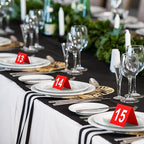 Tuanse Table Numbers 1-25 Acrylic Double Side Numbered Table Tents Plastic Restaurant Wedding Numbers Cards Signs for Party Banquets Wedding Reception(Red, White)