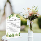 In Loving Memory Wedding Sign, In Memory Wedding Sign for Engagement Bridal Shower Decor fo Ceremony Reception, Weddings Table White Acrylic Sign