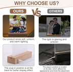 5" x 7"- 4 pcs Acrylic 2 pcs Frame Sublimation LED Acrylic Photo Frames Night Lights Blanks Heart Shape,with Warm Color Light with Wood Stand for Heat Press Machine Printing
