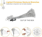 Christmas led Sparkle Ball Hanging Outdoor décorations -Haning Twig Ball,Snowflake Ornament Lights Indoor Outdoor Festive Holiday Décor 24Inch (Cool White)