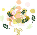 300PC 50TH Birthday Confetti for Table Pink and Sage Green Happy 50TH Birthday Decorations for Women Dots Hello 50 Confetti Scatters Fifty and Fabulous Party Decor Supplies