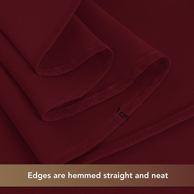 sancua Square Tablecloths 54x54 Inch Burgundy - Fabric Table Cloth for Square or Round Tables, Washable Polyester Table Cover for Christmas Dinner, Holiday Party, Decorative Display Tables