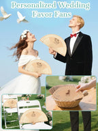 1Pcs Personalized Folding Hand Fans Custom Engraved Summer Wedding Fans,Personalized Wooden Fans Party Favor Bridal Shower Gifts for Guests