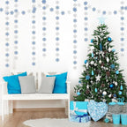 Snowflake-Snow Blue-Silver Christmas Party-Decoration Garland - 52ft Winter Wonderland Frozen Ornaments Hanging Paper Streamers,New Years Birthday Baby Shower Ceiling Decor Hugfond