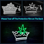Leaf Crown Neon Signs for Wall Decor Green White LED Neon Sign for Room Neon Light Sign for Wall Decor Birthday Party USB Powered