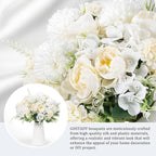 12 Packs Peonies Artificial Flowers,Silk Artificial Peonies Flowers Fake Peony Faux Floral Arrangements Bouquet for Centerpiece Table Wedding Party Home Decor White