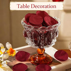 Silk Rose Petals Burgundy 300pcs - Bulk Faux Flower Petals for Wedding Decor, Dinner Table Scatter, Party Confetti, Bridal Shower, and Night Decoration
