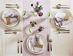 Solino Home Linen Lilac Table Runner 72 Inches Long - 100% Pure Linen Hemstitch Table Runner 14 x 72 Inch for Dresser, Dining, Fall, Autumn, Thanksgiving, Christmas - Classic Hemstitch