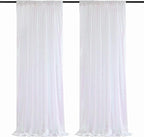 Poise3EHome White Iridescent Sequin Backdrop Curtains,4 Panels 2FTx8FT Glitter Background for Party Birthday Party Baby Shower Wedding Christmas Thanksgiving Halloween Holiday Festival Decor