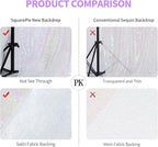 SquarePie Sequin Backdrop Non-Transparent Background Sparkly Curtain for Wedding Party 8FT x 8FT Iridescent