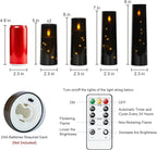 Raycare Flameless Candle with Remote Timer – 5 Flickering Acrylic Battery Operated LED Pillar Candles with Embedded Star String for Halloween, Home Decor, and as a Gift(Black)