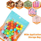 Funfery 100 Pack Gradient Holographic Bags,Resealable Mylar Bags with Zipper,Clear Window Packaging Pouch,Plastic Smell Proof Bags for Food Storage,Sample Jewelry Baggies(4.7×7In,Blue Orange)