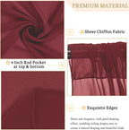 MODFUNS Burgundy Ceiling Drapes for Weddings 5FTx20FT 2 Panels Sheer Wedding Arch Draping Chiffon Fabric Ceiling Drapery Arbor Archway Drapes Tulle Curtains for Ceremony Swag Wedding Decorations