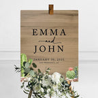 Andaz Press Large Wooden Welcome Sign for Wedding, Rustic Welcome Sign 16" x 20" Custom Names Desert Chic Cactus Wedding Signage English Oak MDF Wood Finish Wedding Reception Indoor Outdoor Signs