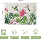 Seliem Spring Summer Geranium Flower Placemats Set of 4, Red Floral Hummingbird Palm Leaves Monstera Dining Table Place Mats, Seasonal Kitchen Decor Home Decoration 12 x 18 Inch