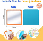 Dandat 10 Pcs Small Mirrors for Kids 6 x 6 Inch Square Shatter Proof Reflector Toddler Glass Plastic Reflector for Classroom DIY Craft Preschool Facial Expression (Macaron Colors)