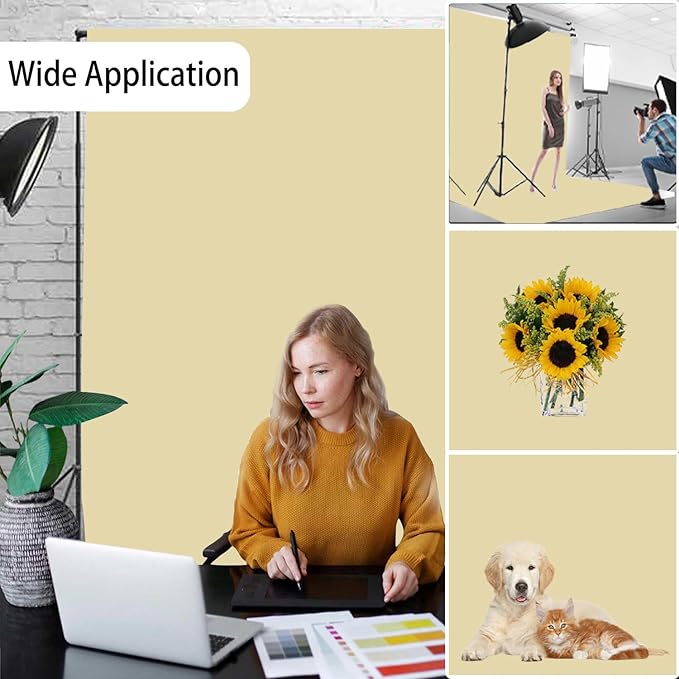 Tan Photography Backdrop for Photoshoot, Photo Backdrop Curtain, Perfect Tan Backdrops for Party Portrait Photoshoots Video Studio 5FTx7FT