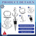 Zhehao 50 Pcs Anchor Bottle Stopper Bottle Opener Wine Bottle Stopper for Beach Nautical Themed Gifts Set Wedding Party Favors Bridal Baby Shower Decorations Holiday Birthday Souvenirs Guests, Silver