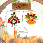KPOSIYA Thanksgiving Napkin Rings Set of 6, Turkey Napkin Rings Vintage Alloy Fall Napkin Holders for Holiday Dinner Parties, Weddings, Family Gatherings