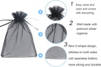 Wudygirl 100pcs Drawstring Organza Bags 5 x 7 Inch Black Transparent Jewelry Lipstick Pouches Baby Shower Party Wedding Holidays Favor Seashell Candy Favor Bags(Black 5x7'')