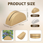 40 PCS Gold and White Table Number Stands, Wooden Table Number Holders, Place Card Holders, Half-Round Tables Numbers Stand for Wedding Party Office Tag Restaurant