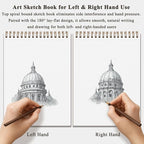 9 x 12 inches Sketch Book, Top Spiral Bound Sketch Pad, 4 Pack 100 Sheets Each (68lb/100gsm), Acid Free Art Sketchbook Artistic Drawing Painting Writing Paper for Kids Adults Beginners Artists