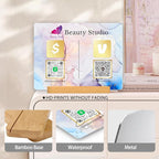 Personalized Custom Metal QR Code Sign Venmo Cashapp Scan to Pay with Stand Instagram Facebook Social Media QR Signs Bar Code QR Plaque Print for Business Salon Beauty Store Restaurant Wifi Sign (Horizontal 2)