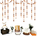 Boho Brown Rose-Gold Party-Decorations Streamers-Garland - 52ft Fall Birthday Hanging Paper Banner,Autumn Baby Bridal Showe Neutral Burgundy Wedding Bachelorette Decor Hugfond