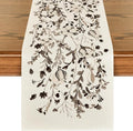 Artoid Mode Leaves and Flowers Cotton 210 GSM Winter Table Runner, Seasonal Christmas Kitchen Dining Table Decoration for Home Party Decor 13x120 Inch