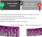 Thick 10 Feet by 15 Inch Purple Foil Fringe Garland - Pack of 3 | Shiny Metallic Tinsel Banner for Parade Floats, Bridal Shower, Wedding, Birthday, Christmas | Wall Hanging Drapes (3)