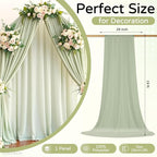 Wedding Arch Draping Fabric 29" x 19Ft Sheer Drapes for Backdrop Wedding Ceremony Reception Ceiling Decor Curtain Baby Bridal Shower Decoration (Sage Green, 1 Panel)