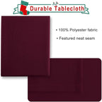 Hiasan Burgundy Tablecloth for Rectangle Tables - Waterproof and Spillproof Washable Fabric Table Cloth for Dining Room Kitchen Party, 60 x 84 Inch