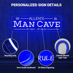 Custom Man Cave Neon Sign for Wall Decor, Personalized LED Neon Home Bar Name Signs, Dimmable Customizable Light Up Signs for Man Cave Lounge Basement Bar Tavern Bistro Business, Men Dad Gifts