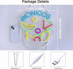 CNBEYOUNG Bionicos Neon Sign, Neon Lights Hanging Wall Art Decoration for Mexican Restaurant Cocktail Bar Man Cave Kitchen Party Home Decor, USB Powered Ultra Bright Dimmable,14.96x 12.6inches