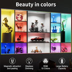 Rechargeable Puck Lights with Remote Control, 12 Color Changing Under Cabinet Lighting, Wireless RGB tv Led lights for bedroom & Closet, Dimmable Magnetic under counter lights for kitchen, Shelf,Party