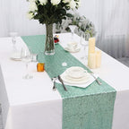 Eternal Beauty 5PCS-12X108 Mint Green Sequin Table Runner for Wedding, Decorations for Birthday Parties, Banquets, Graduations,Christmas