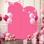 7.2FT Fuchsia Arch Backdrop Cover - Polyester Fitted Wedding Arch Stand Covers Round Top Chiara Arch Backdrop Cover for Birthday Party Banquet Photo Background Decoration