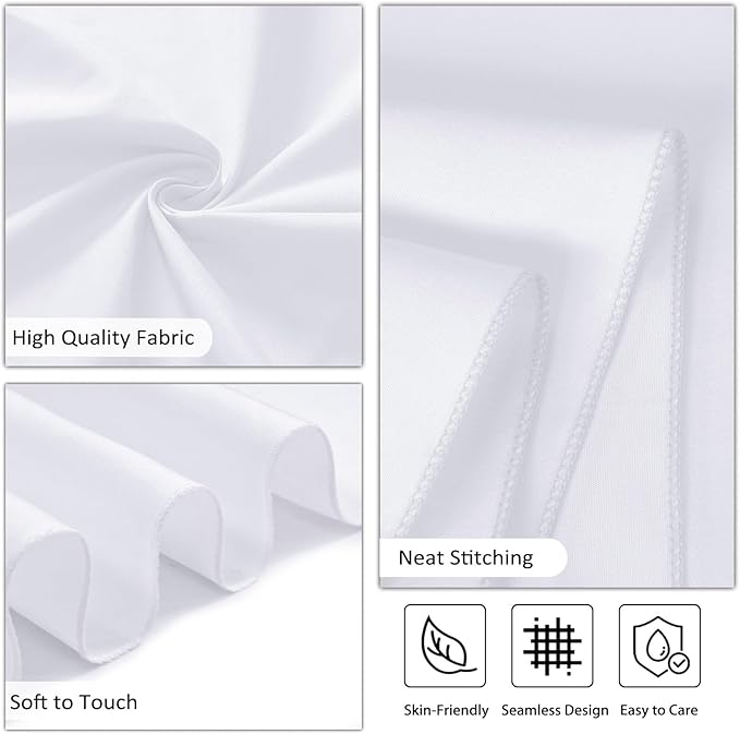 8 Pack White Round Tablecloth 120 Inch White Table Cloth Stain and Wrinkle Resistant Round White Tablecloths Reusable and Washable Polyester Fabric Table Covers for Buffet Wedding Party and Banquet