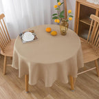 NLMUVW Round Linen Table Cloth 48 Inch, Burlap Tablecloth Textured Water Resistant Farmhouse Rustic Table Cover Decorative for Dining Kitchen Café